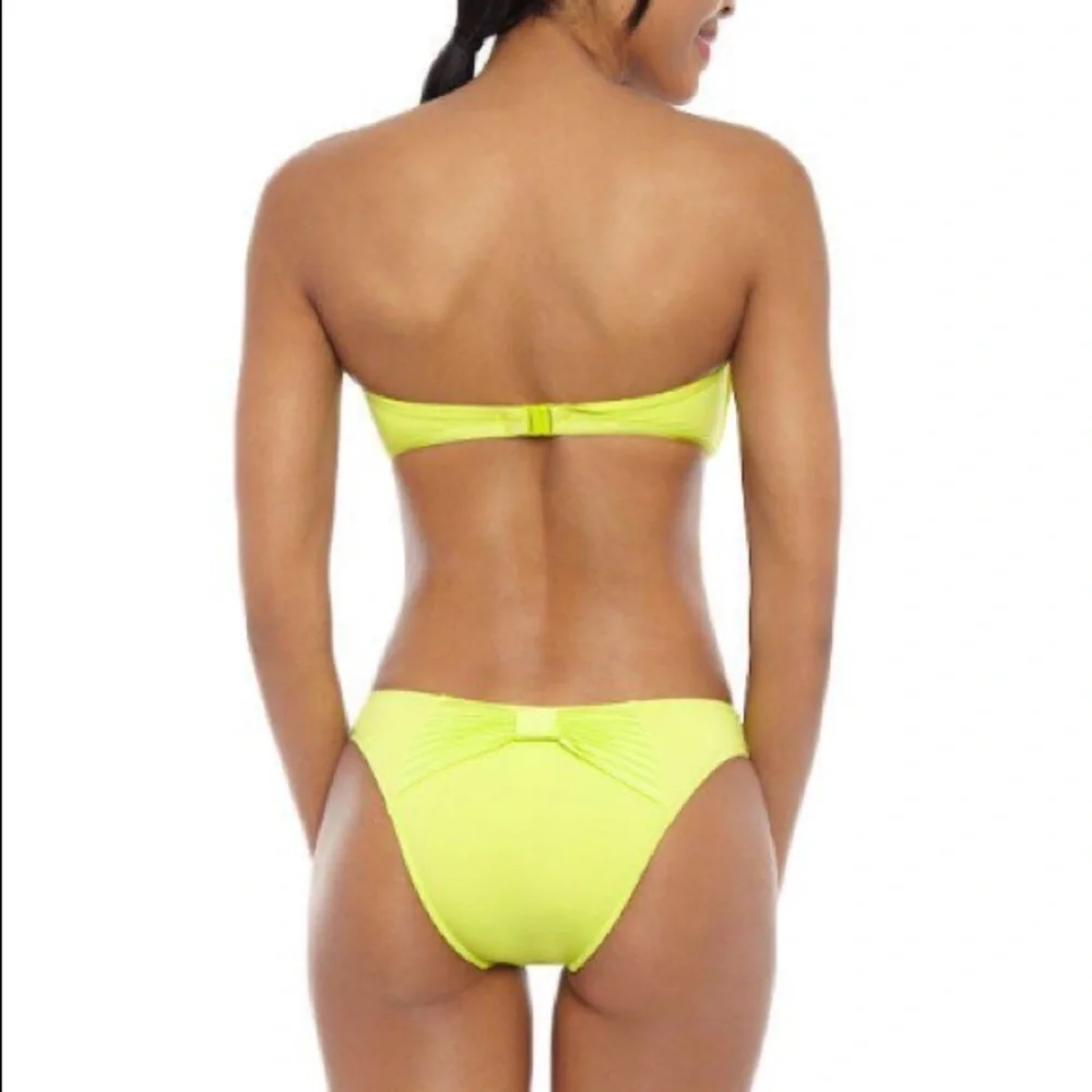 - Seafolly Sz 6 Chartreuse Bustier/Bow Bikini Set! NEW!
